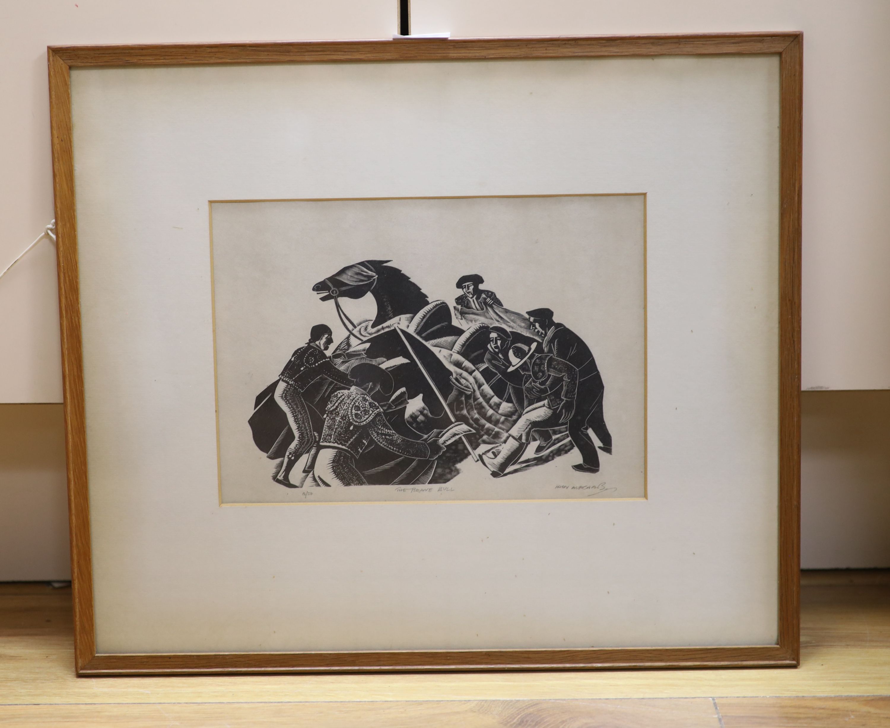 Iain Macnab (1890-1967), woodcut, 'The Brave Bull', signed in pencil, 12/50, 17 x 24cm